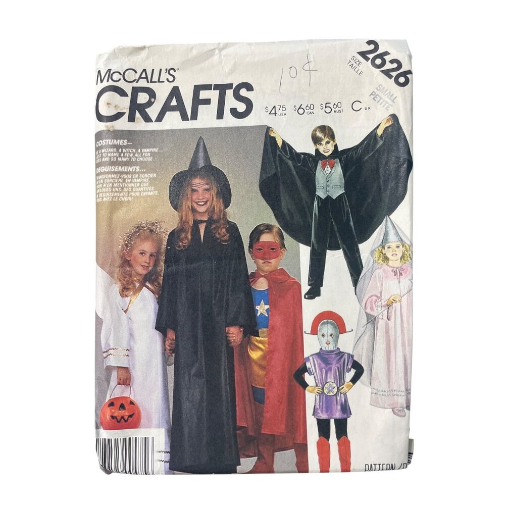 Vintage McCalls 2626 Childrens Costumes Sewing Pattern Size Small Cosplay CUT